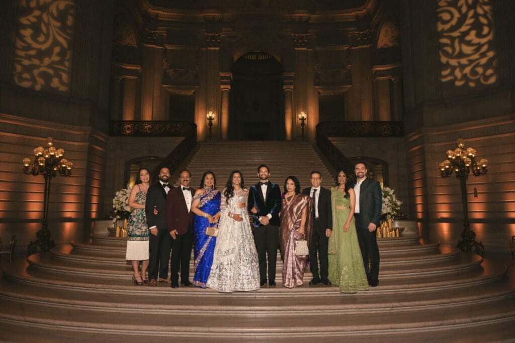 reception family portraits for an indian wedding