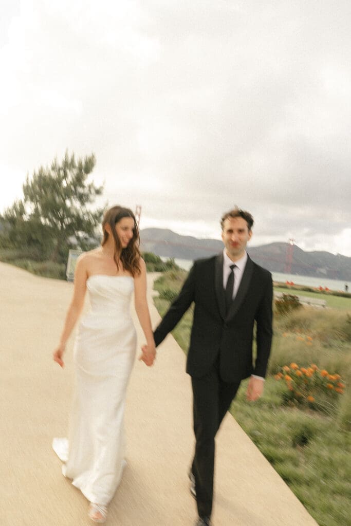 Bride and groom portrait at Presidio Tunnel Tops